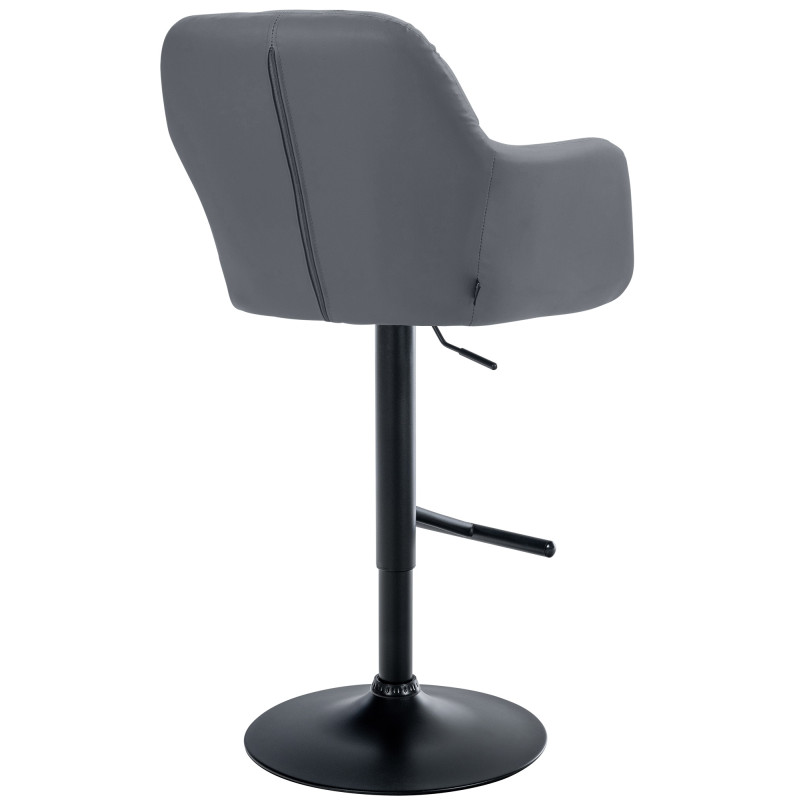 Tabouret de bar Natoma, similicuir, noir/gris