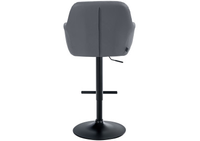 Tabouret de bar Natoma, similicuir, noir/gris