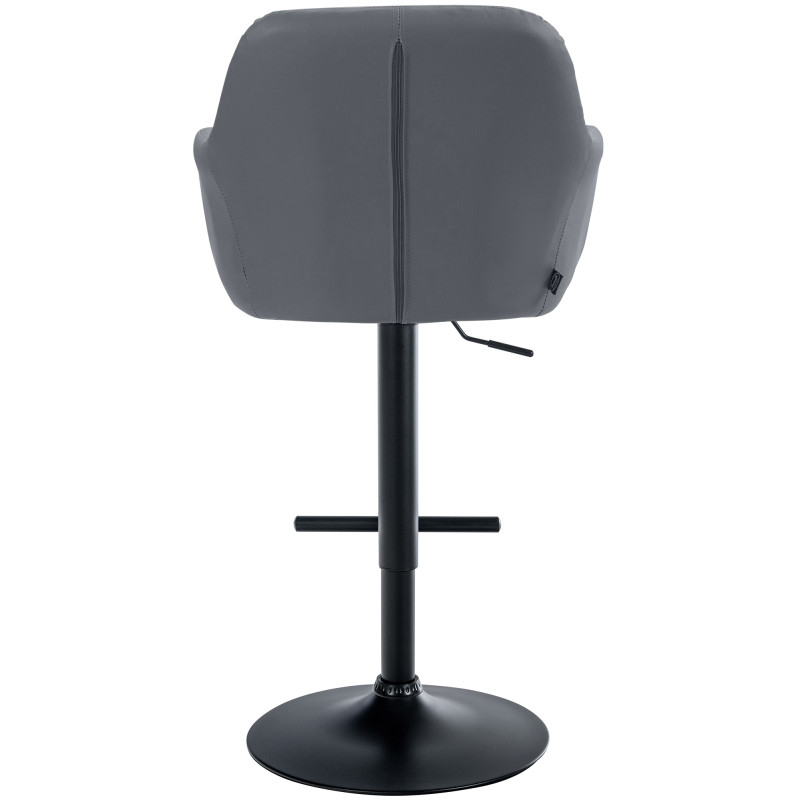 Tabouret de bar Natoma, similicuir, noir gris