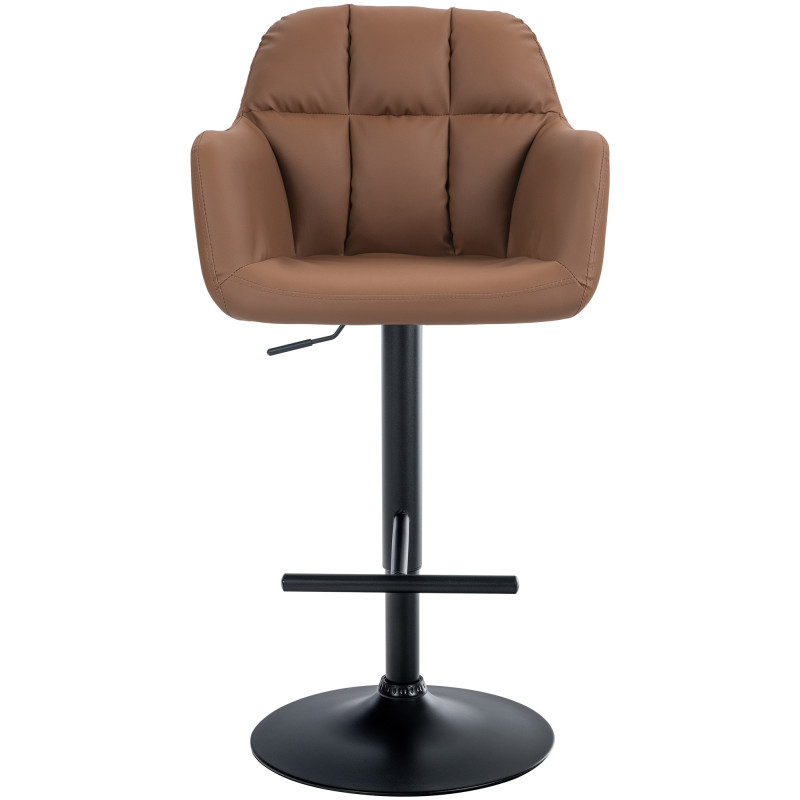 Tabouret de bar Natoma, similicuir, noir brun clair