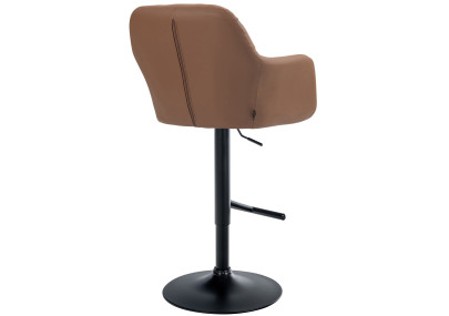 Taburete de bar Natoma, polipiel, negro/marrón claro