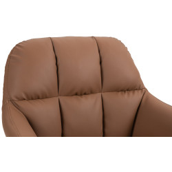 Tabouret de bar Natoma, similicuir, noir brun clair