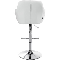 Tabouret de bar Natoma, similicuir, chromé blanc