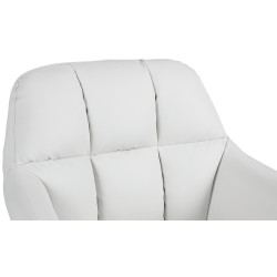 Tabouret de bar Natoma, similicuir, chrome, blanc