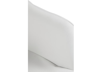 Tabouret de bar Natoma, similicuir, chrome, blanc