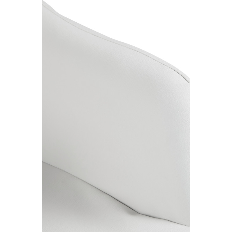 Tabouret de bar Natoma, similicuir, chromé blanc