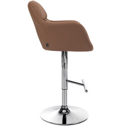 Tabouret de bar Natoma, similicuir, chromé brun clair