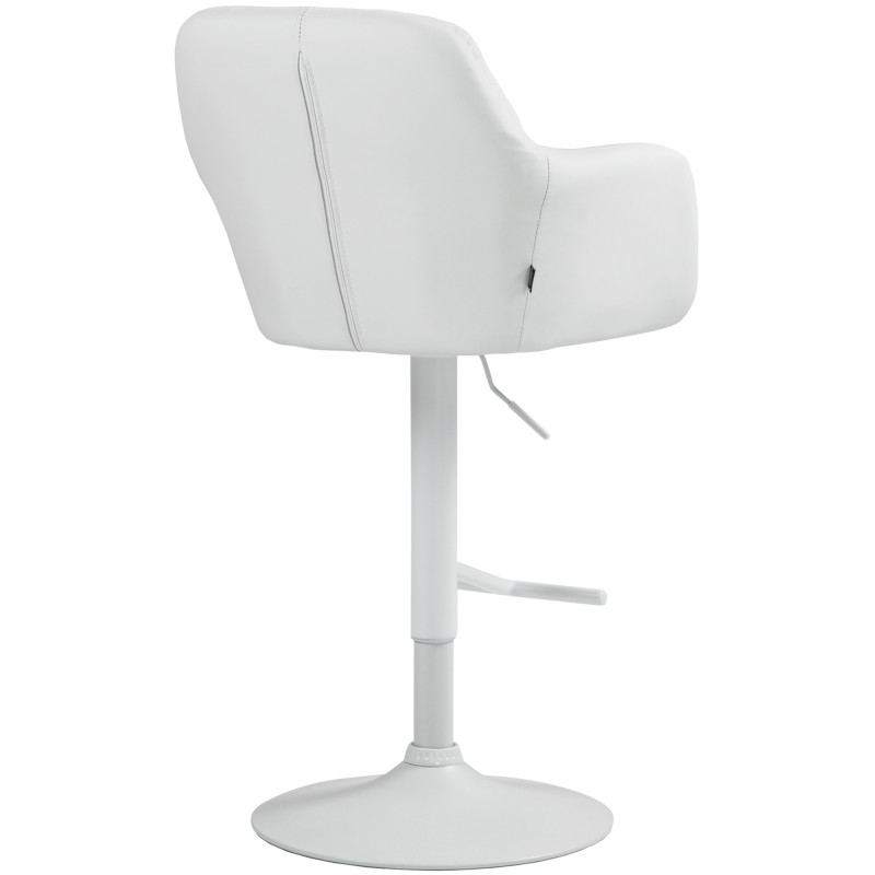 Tabouret de bar Natoma, similicuir, blanc blanc