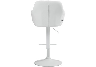 Tabouret de bar Natoma, similicuir, blanc