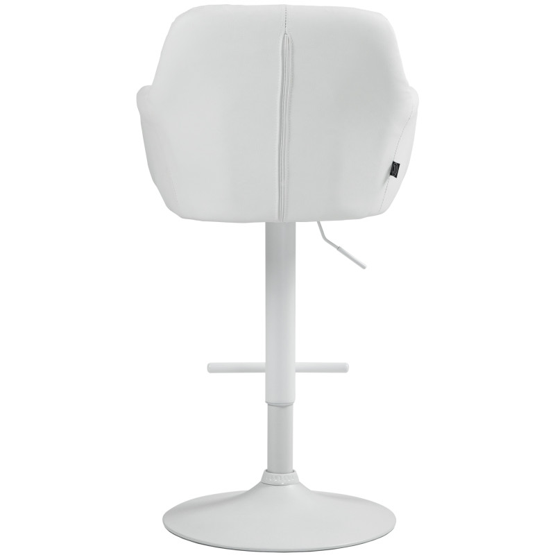 Taburete de bar Natoma, imitación de cuero, blanco