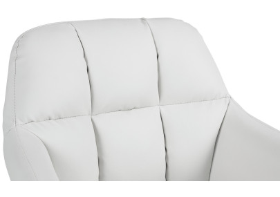 Taburete de bar Natoma, imitación de cuero, blanco