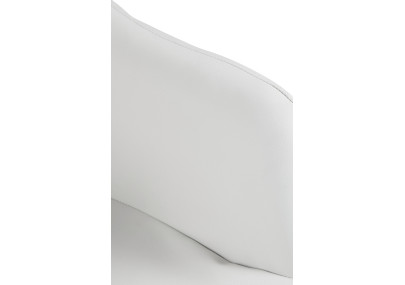 Taburete de bar Natoma, imitación de cuero, blanco