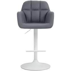 Tabouret de bar Natoma en similicuir blanc et gris