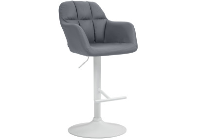 Tabouret de bar Natoma en similicuir blanc et gris