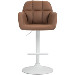 Tabouret de bar Natoma, similicuir, blanc brun clair