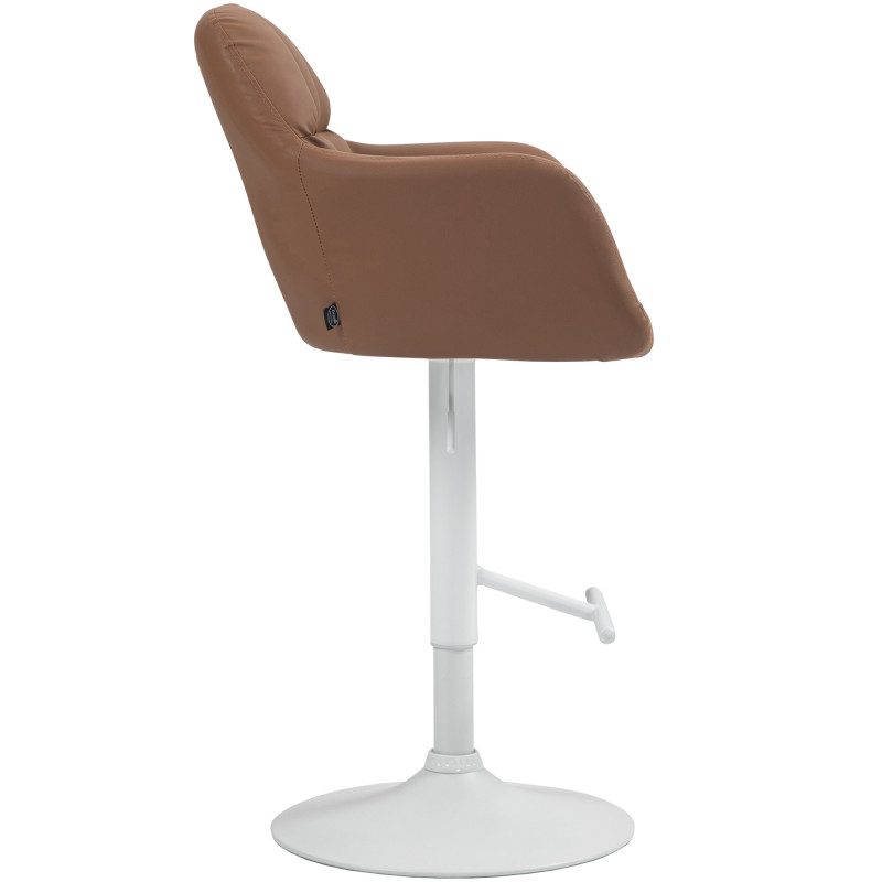 Tabouret de bar Natoma, similicuir, blanc brun clair