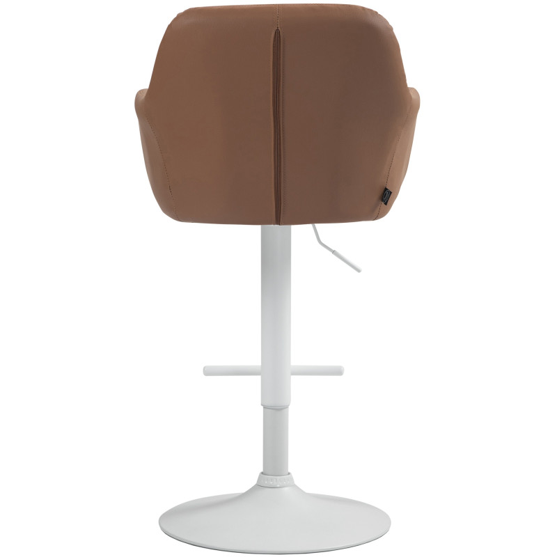 Tabouret de bar Natoma, similicuir, blanc brun clair
