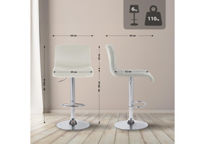 Tabouret de bar en velours Hoover couleur crème