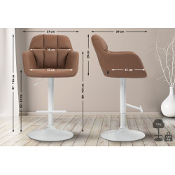 Tabouret de bar Natoma, similicuir, blanc/marron clair