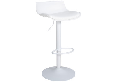 Lot de 2 tabourets de bar Aveiro, similicuir, blanc