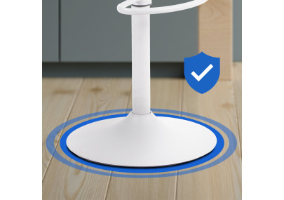 Lot de 2 tabourets de bar Aveiro, similicuir, blanc