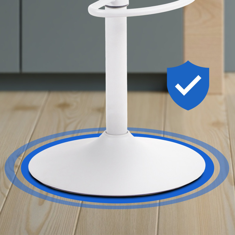 Lot de 2 tabourets de bar Aveiro, similicuir, blanc