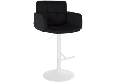 Tabouret de bar en velours Los Angeles, blanc/noir