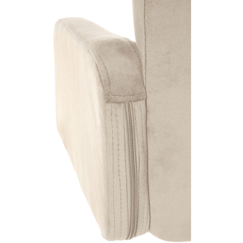 Tabouret de bar Los Angeles en velours chromé crème