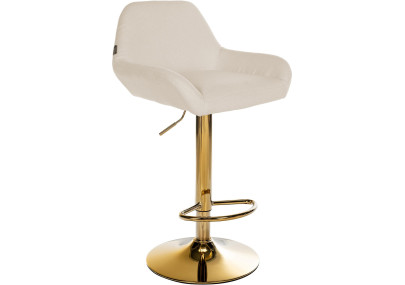 Tabouret de bar Braga Gold tissu crème