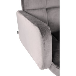 Tabouret de bar Los Angeles, velours, noir et gris