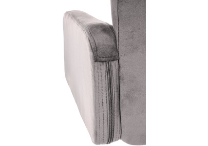 Sgabello da bar Los Angeles, velluto, nero e grigio