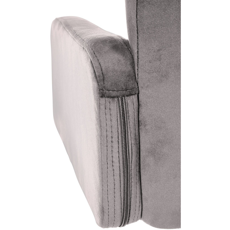 Tabouret de bar en velours noir, Los Angeles gris