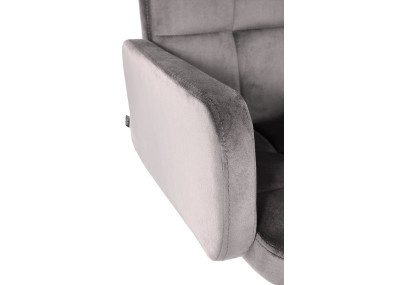 Tabouret de bar Los Angeles, velours, gris chromé