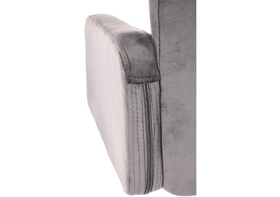 Tabouret de bar en velours Los Angeles, blanc/gris