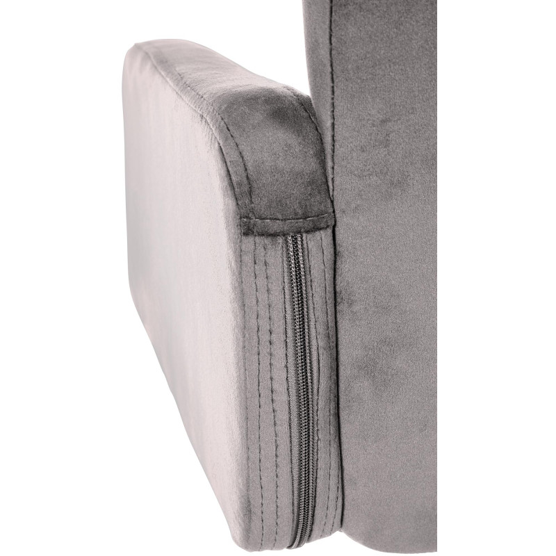 Tabouret de bar en velours blanc, Los Angeles gris