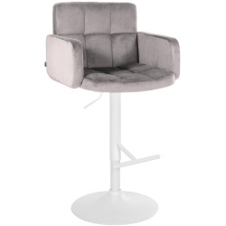 Tabouret de bar en velours blanc, Los Angeles gris