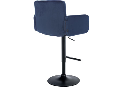 Tabouret de bar en velours Los Angeles, noir et bleu