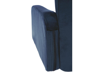 Tabouret de bar en velours Los Angeles, blanc/bleu