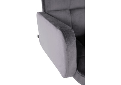 Tabouret de bar Los Angeles, velours, noir/gris foncé