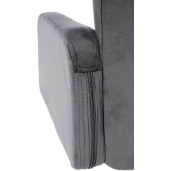 Tabouret de bar en velours noir, Los Angeles gris foncé