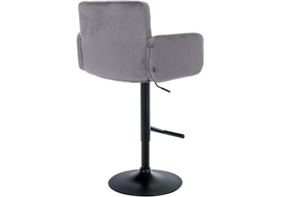 Tabouret de bar Los Angeles, velours, noir/gris foncé