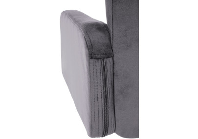 Taburete de bar Los Ángeles, terciopelo, cromo, gris oscuro