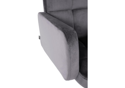 Tabouret de bar Los Angeles, velours, blanc/gris foncé