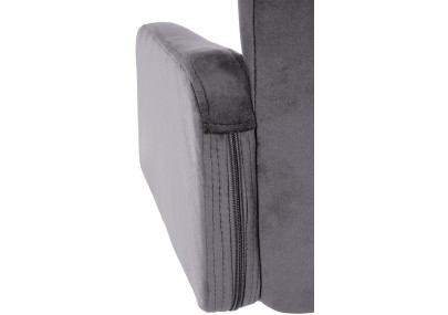 Tabouret de bar Los Angeles, velours, blanc/gris foncé