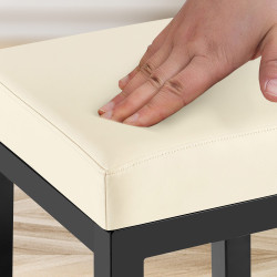 Tabouret de bar Taylor B85 en similicuir crème