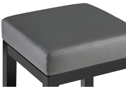 Taburete de bar Taylor B85, piel sintética, gris