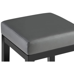 Banqueta de bar Taylor B85, couro sintético, cinza