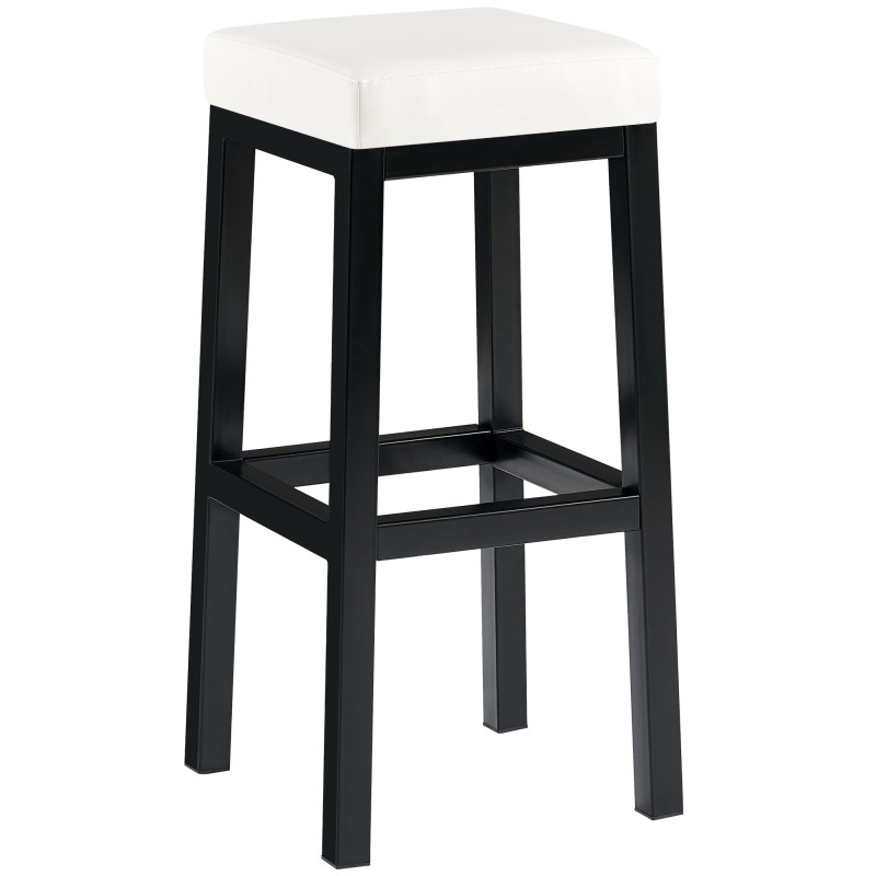 Tabouret de bar Taylor B85, similicuir, blanc