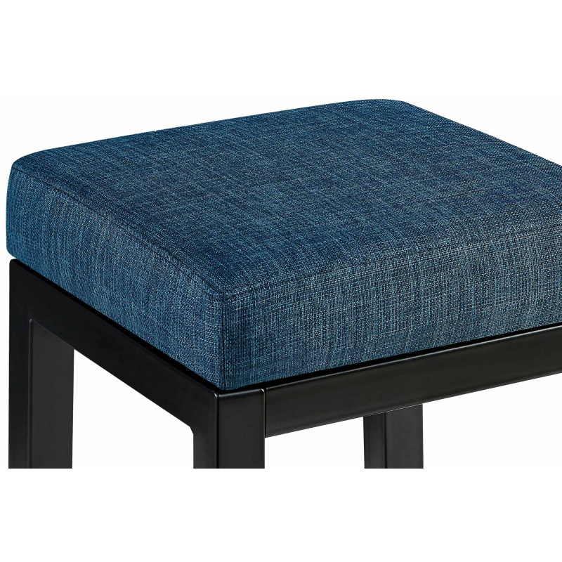 Tabouret de bar en tissu Taylor B85 bleu