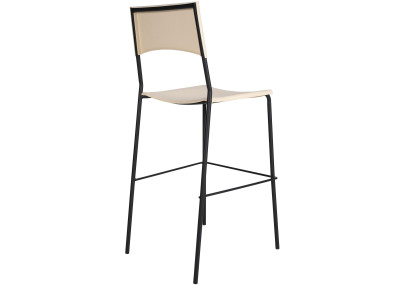 Tabouret de bar Gênes, noir et crème